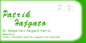 patrik hajgato business card